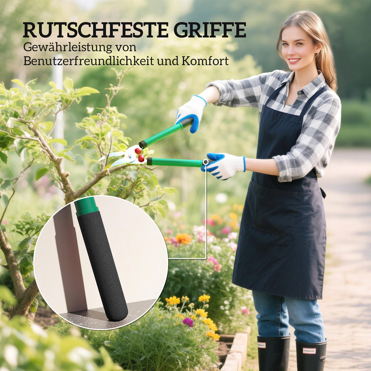 GARTENSCHEREN-SET 2-teilig aus Metall & Kunststoff Grün - Grün, Metall (17/4.5/51cm) - Outsunny