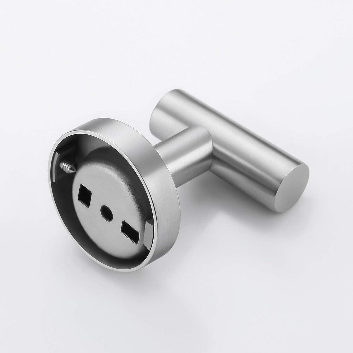 HANDTUCHHAKEN 2-teiliges Set Edelstahl gebürstet - Silberfarben, Metall (6.4/5.6/5cm)