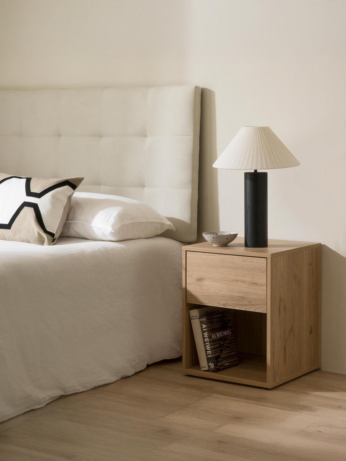 NACHTTISCH Hegas Natur 42 cm x 53.1 cm - Braun, Holzwerkstoff (42/53/40cm) - Kenay Home