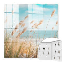 SCHLÜSSELBOX Weiß 30x30 cm – Türöffnung nach rechts - Sommerstrand - Türkis, Metall (30/30/5cm) - TULUP