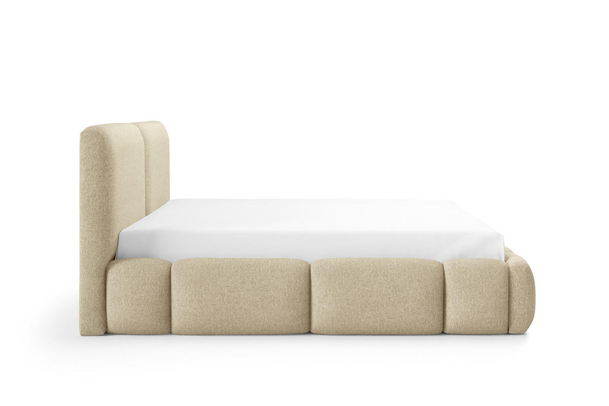 POLSTERBETT Mit Bettkasten, Stoff Doha, Beige, 160x200 cm, ABIK - Beige, Holz (160/200cm) - Kaiser Möbel