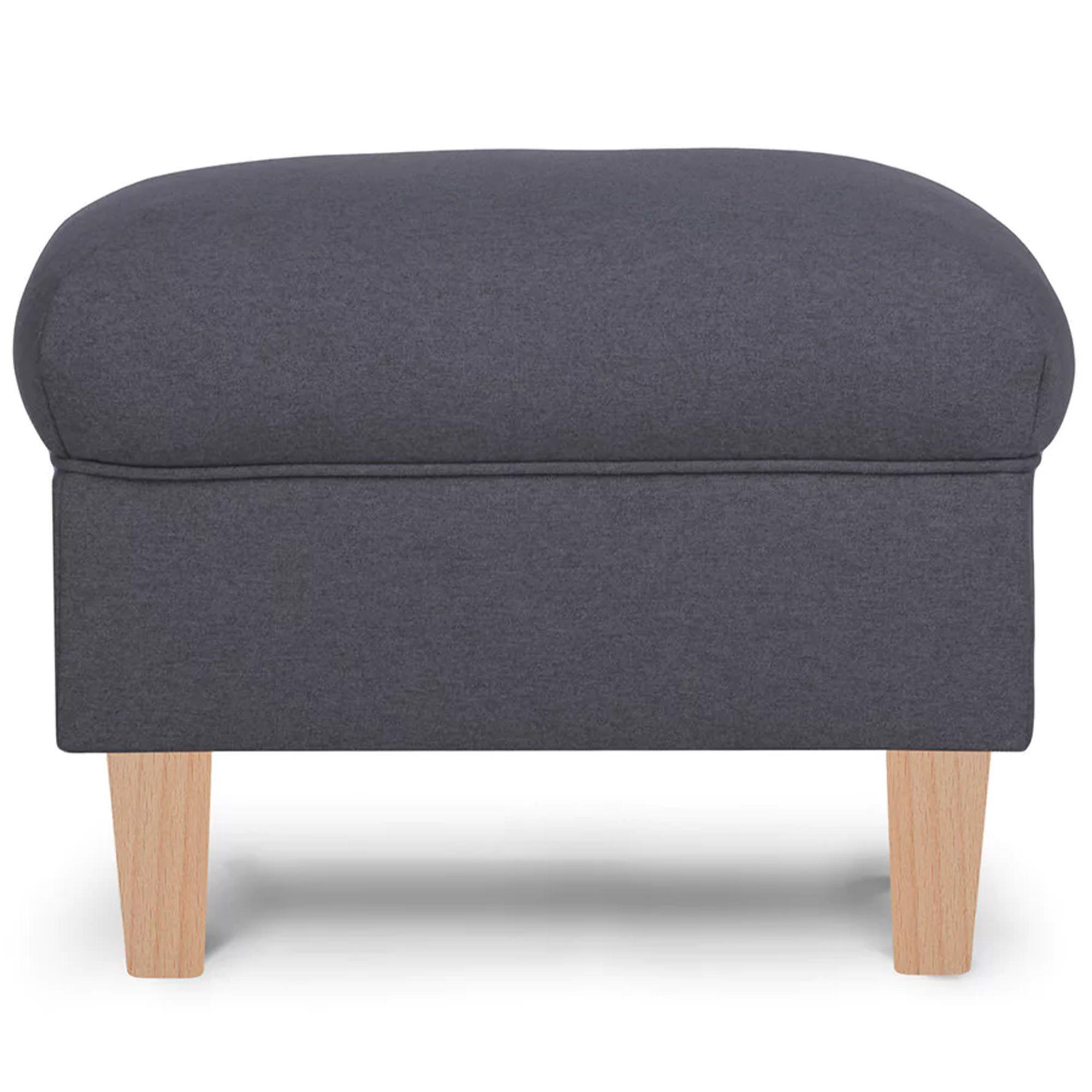 SITZHOCKER MILES Pouffe - Buchefarben/Grau, Holzwerkstoff/Textil (55/42/40cm) - KONSIMO®