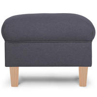 SITZHOCKER MILES Pouffe - Buchefarben/Grau, Holzwerkstoff/Textil (55/42/40cm) - KONSIMO®