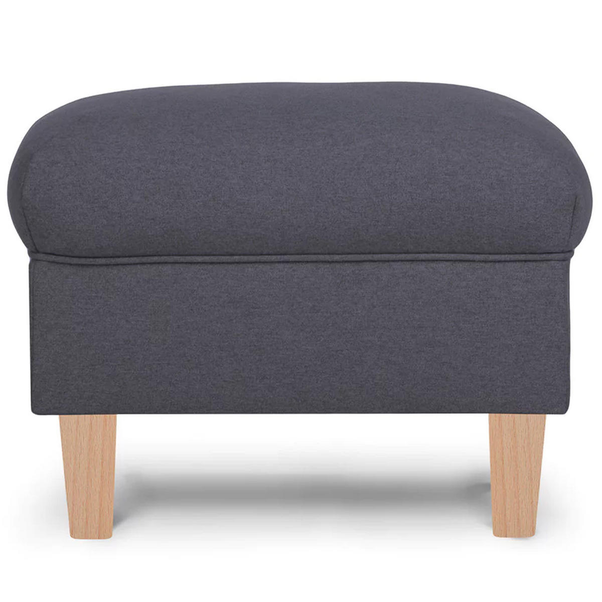 SITZHOCKER MILES Pouffe - Buchefarben/Grau, Holzwerkstoff/Textil (55/42/40cm) - KONSIMO®