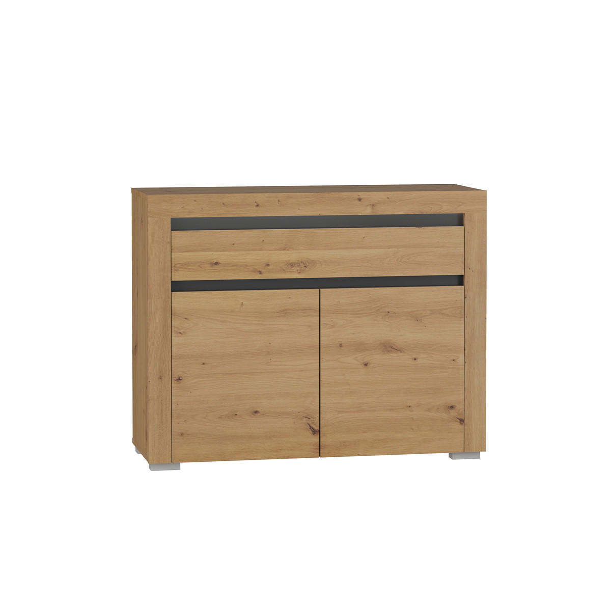 SIDEBOARD Kasla Holz und Anthrazitgrau - Grau, Holzwerkstoff (106/84/39cm) - Petits-meubles