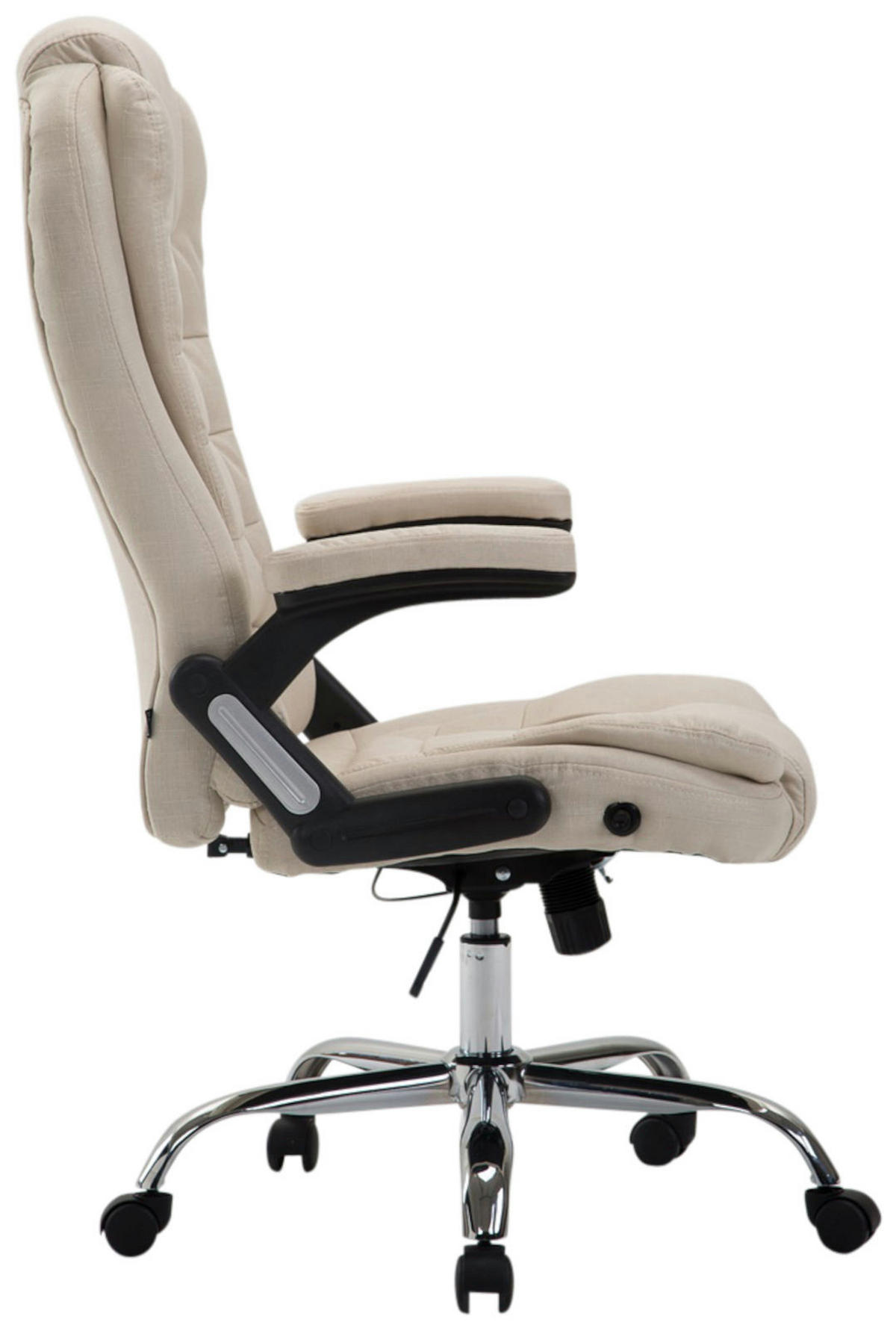 CHEFSESSEL Stoff Creme - Chromfarben/Creme, Textil/Metall (69.5/113/78cm) - CLP