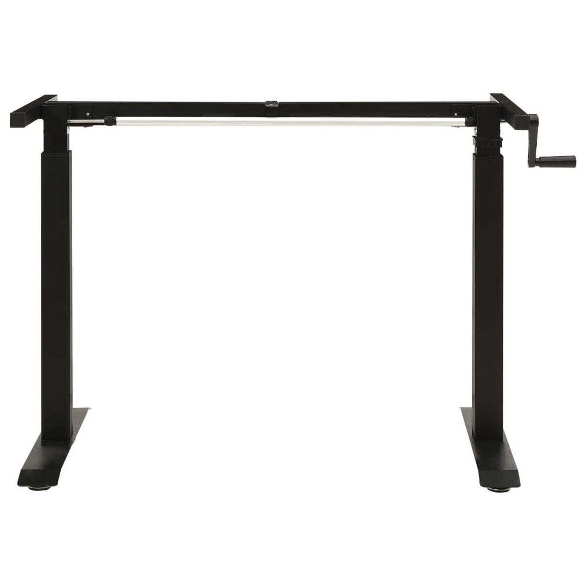 SCHREIBTISCH-GESTELL Manuell Höhenverstellbar Handkurbel - Schwarz, Metall (80/160/113cm) - vidaXL