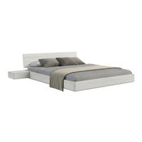 MASSIVHOLZBETT Lena mit 2 Nachttischen, 160/200, Buche - lackiert, Weiß - Weiß, Holz/Buchenholz (160/200cm) - Visby