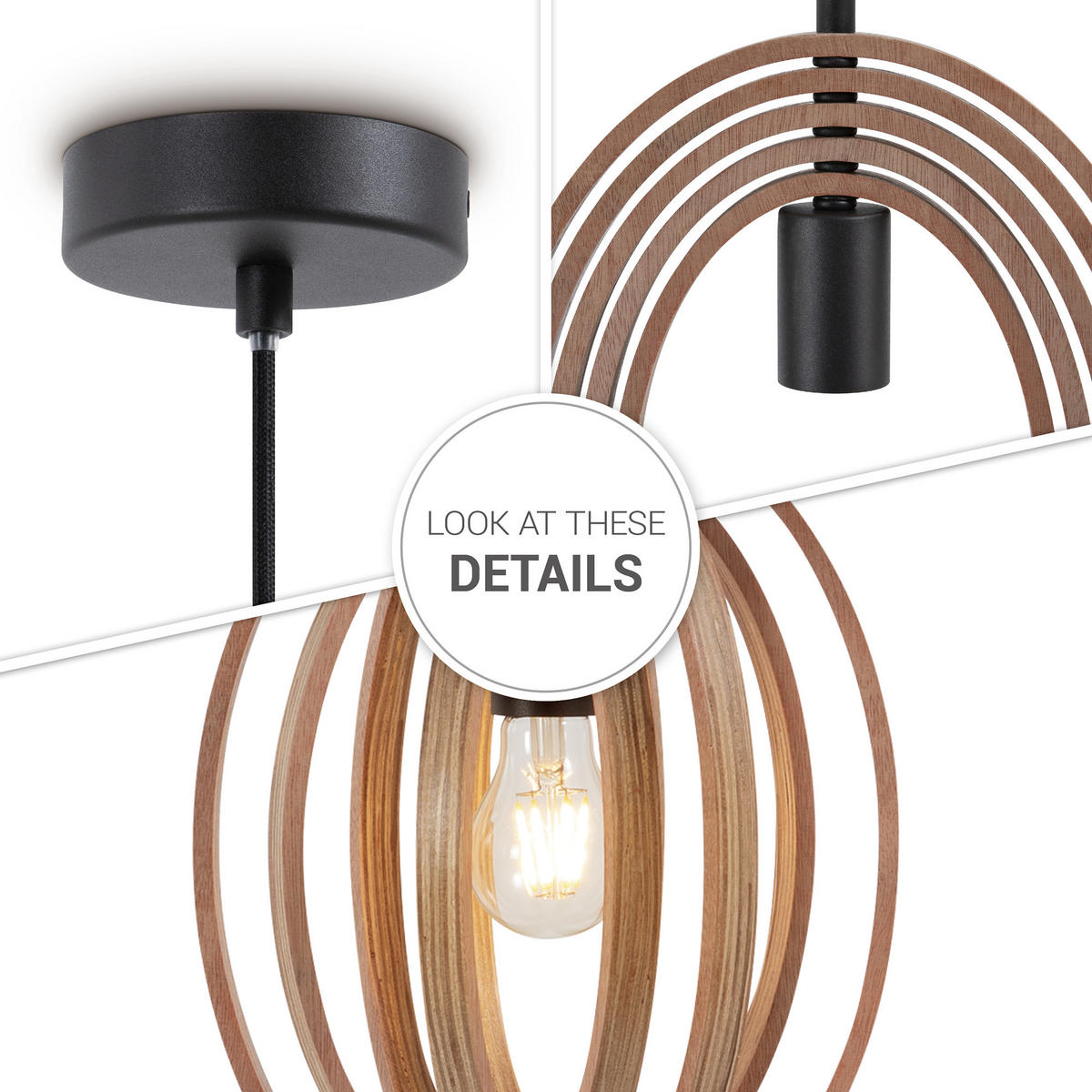 PENDELLEUCHTE Barry M - Schwarz, Metall (25.2/4.2/35.8cm) - Paco Home