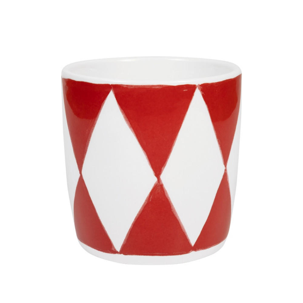 CAPPUCCINO-BECHER Diamant in Rot - 500 ml - Multicolor, Keramik (0.5L) - Blond Amsterdam