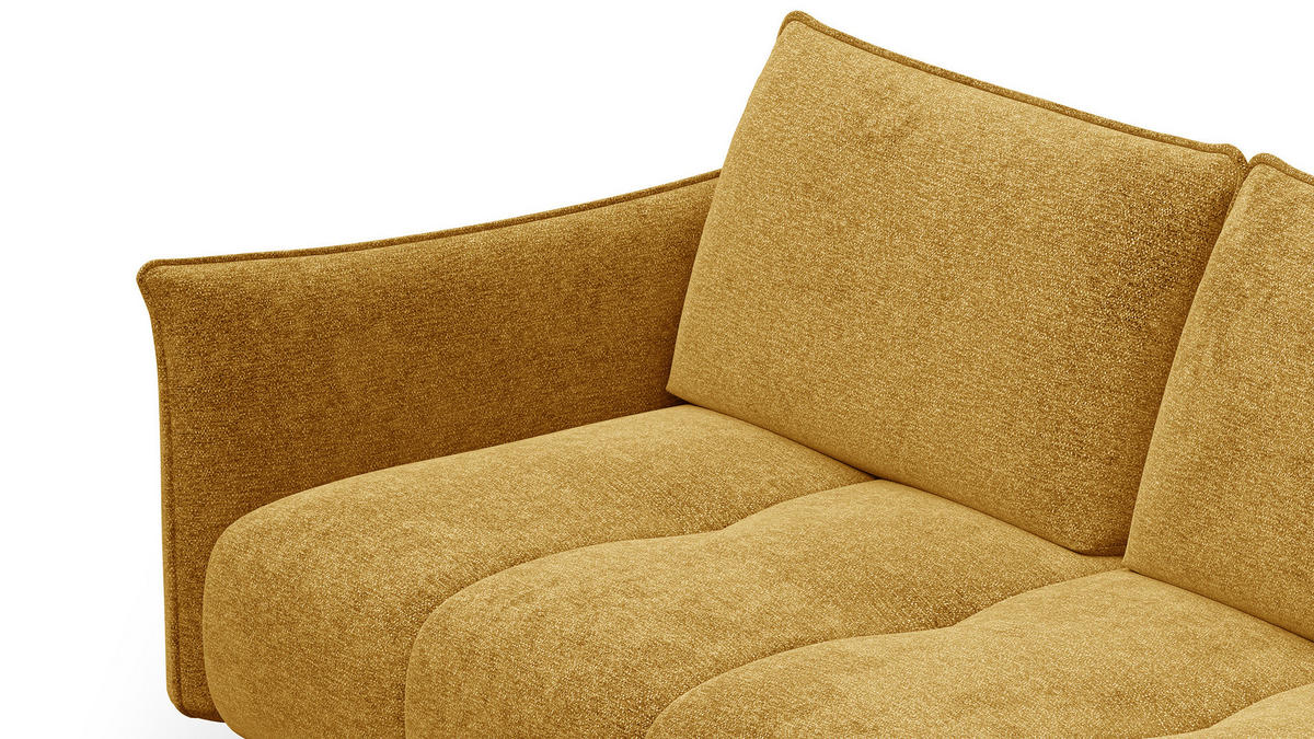 SOFA AERA 2,5-Sitzer, gelb - Gelb/Schwarz, Holz/Textil (187/89/96cm) - Courtois Laville