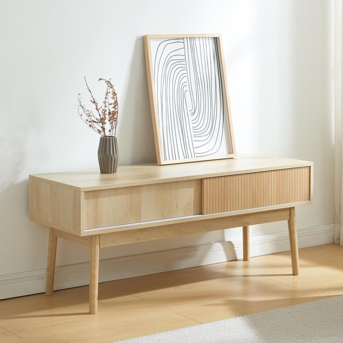 FERNSEHTISCH Landskrona - Eichefarben, Holz/Holzwerkstoff (115/48/40cm) - [en.casa]