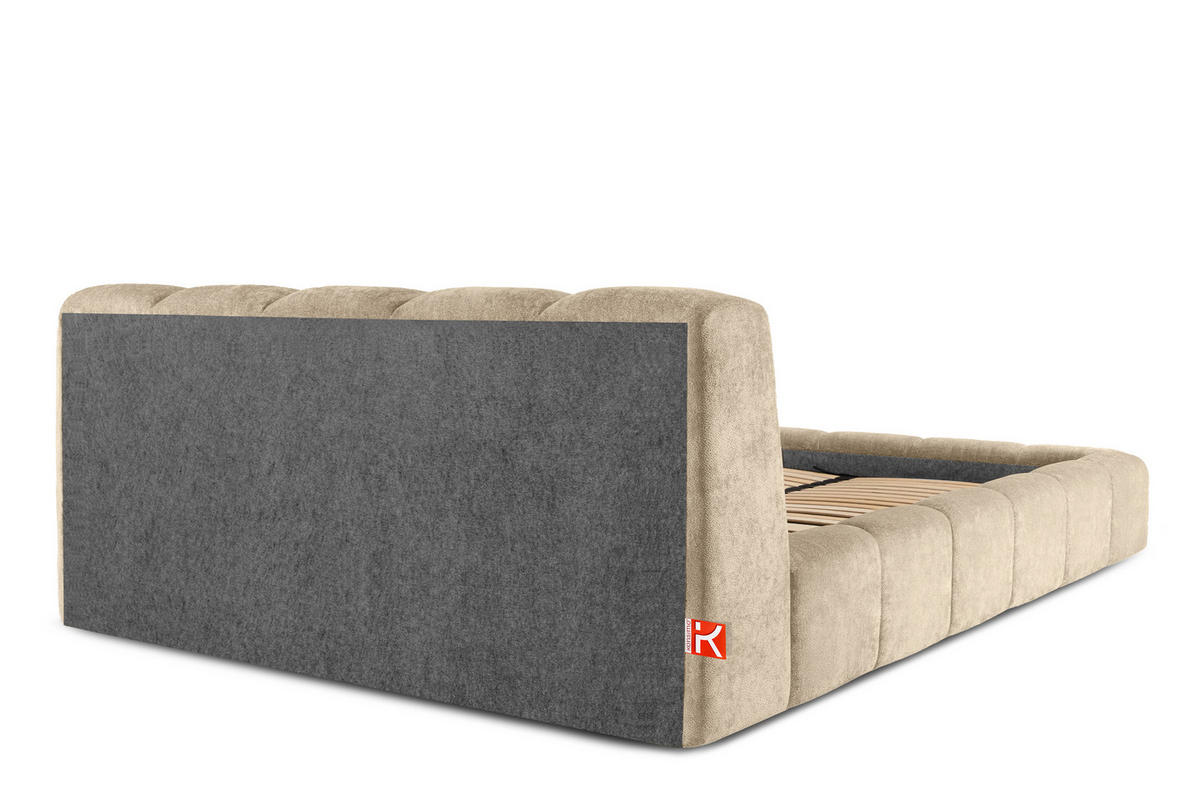 POLSTERBETT OLMIRA - Beige/Schwarz, Holz/Holzwerkstoff (202/203cm) - KONSIMO®