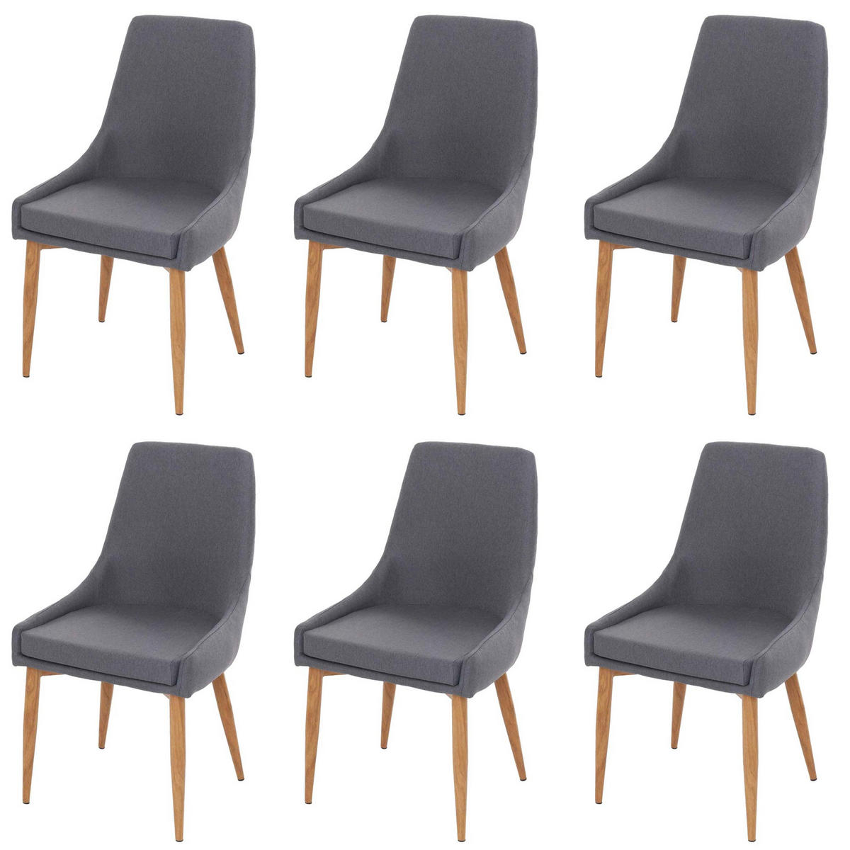 ESSZIMMERSTUHL Grau 6er-Set - Grau, Textil (50/89/60cm) - MCW