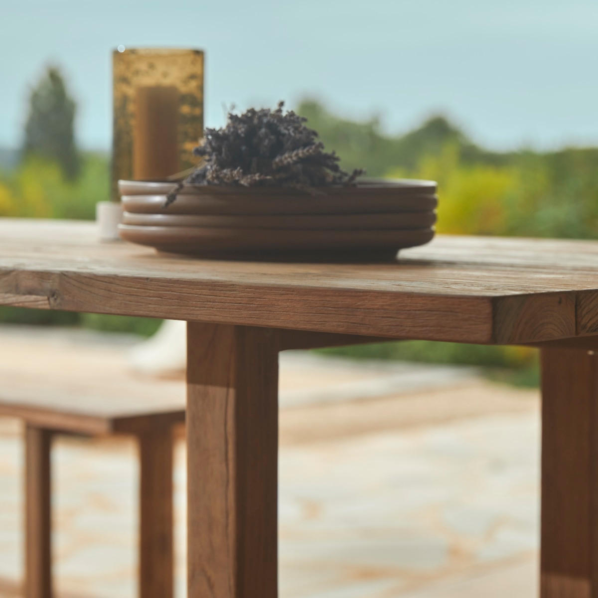 GARTENTISCH Antonia Natur aus Teak - Naturfarben, Holz (80/200/75cm) - Tikamoon