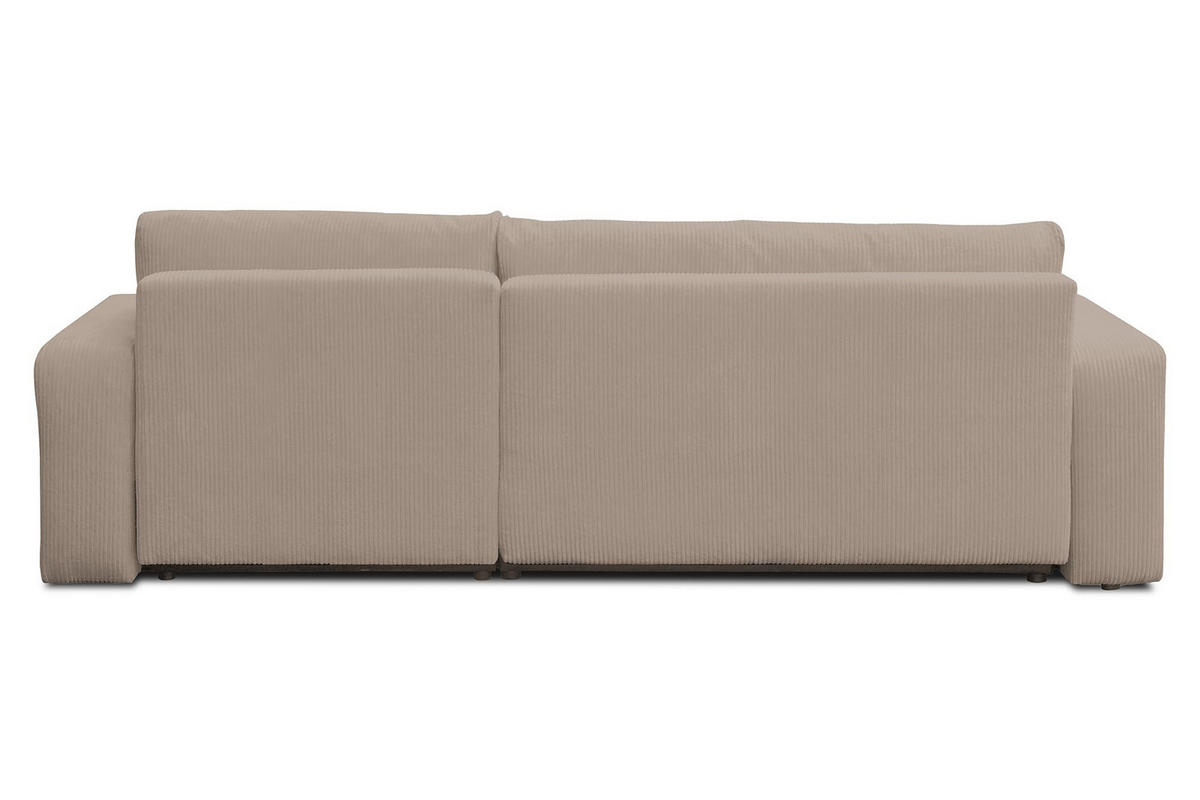 ECKSOFA Luna XL mit Schlaffunktion und Bettkasten Cord-Stoff (Braun) - Braun, Textil (274/142cm) - VENASI MÖBEL