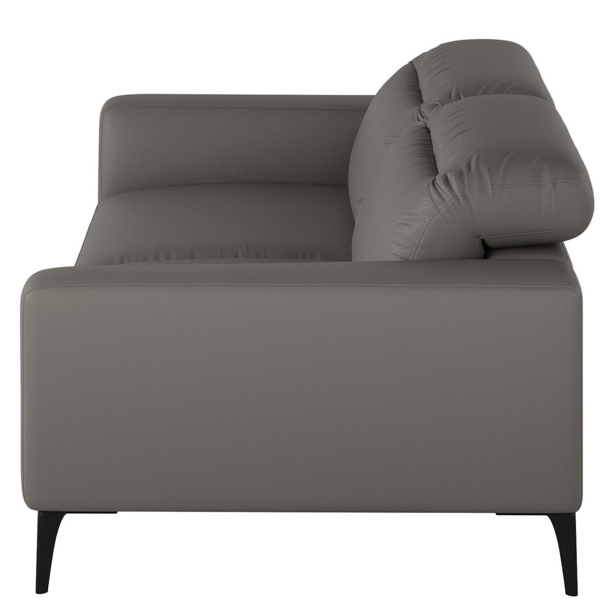 2-SITZER SOFA - Schwarz/Grau, Leder/Metall (170/73/107cm) - home24
