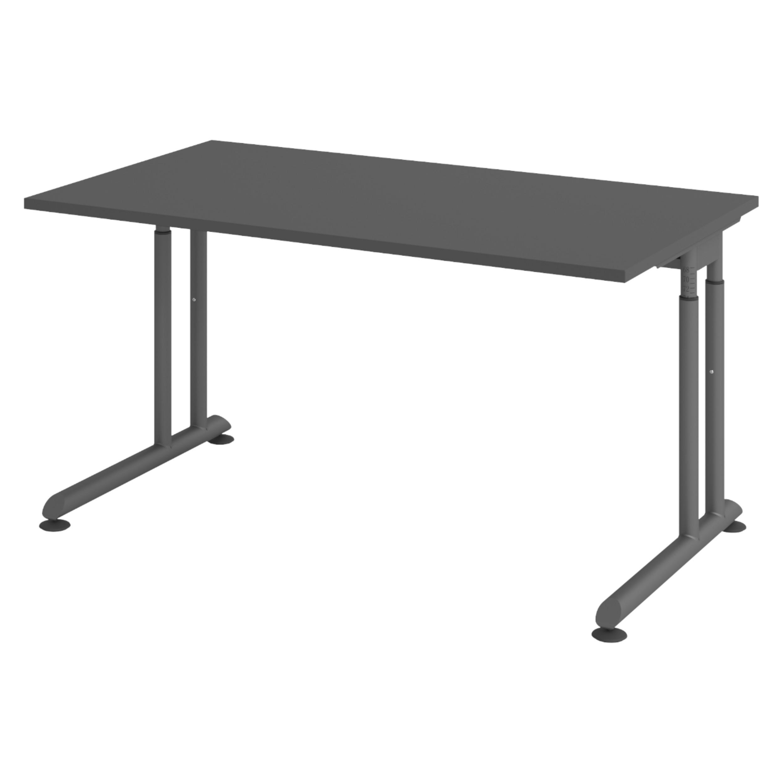 bümö Schreibtisch Graphit, Graphit 140x74x80 cm