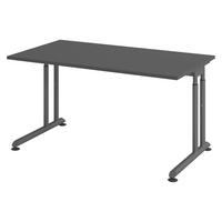 SCHREIBTISCH Serie-Z 80/140/74 cm in Graphitfarben/Graphitfarben - Graphitfarben, Holzwerkstoff (80/140/74cm) - bümö
