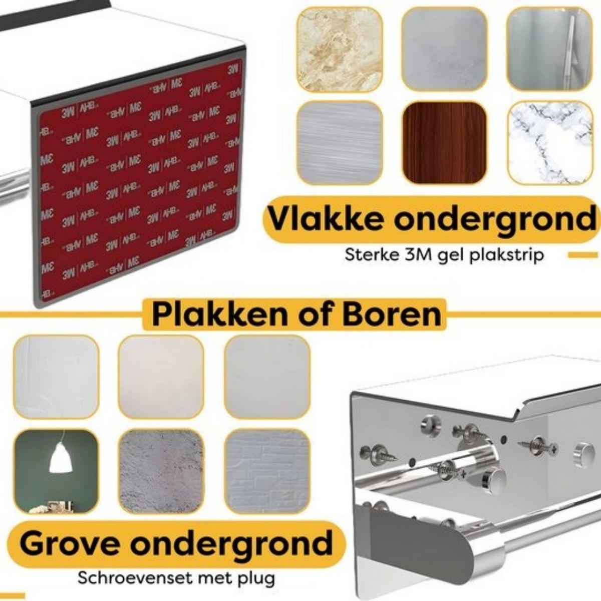 TOILETTENPAPIERHALTER Silber mit Ablage klebend bohrfrei für Toilettenpapier - Grau, Metall (9.5/10/14cm) - MCBOSON