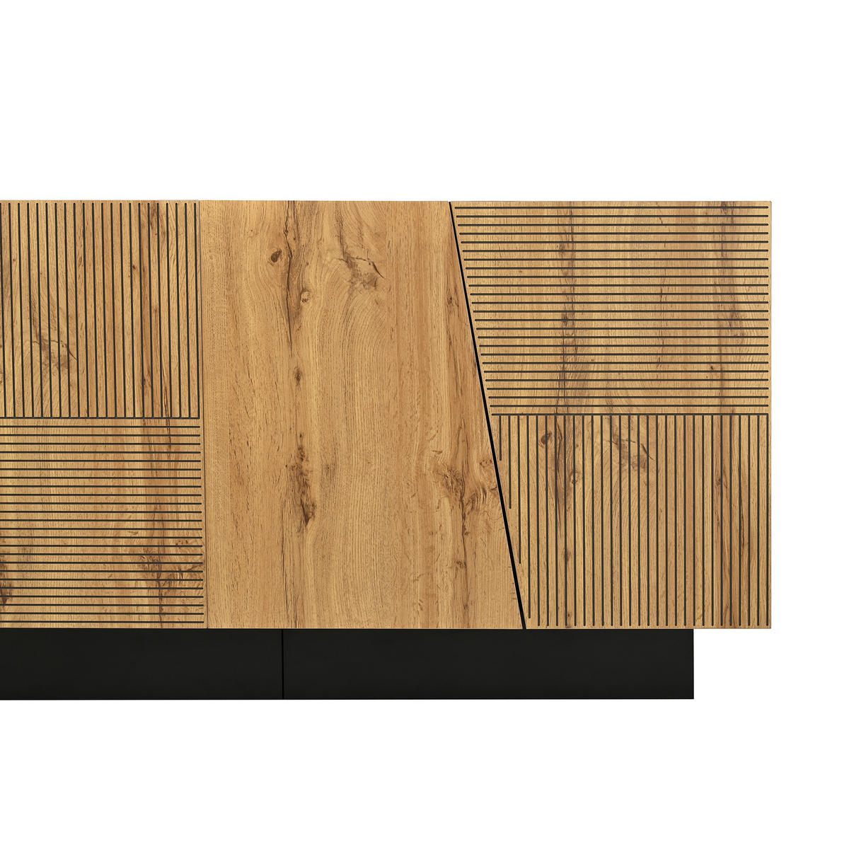SIDEBOARD Schwarz-Holzfarbe 160/40/72 cm - Schwarz, Holzwerkstoff (160/72/40cm) - PANGIVO
