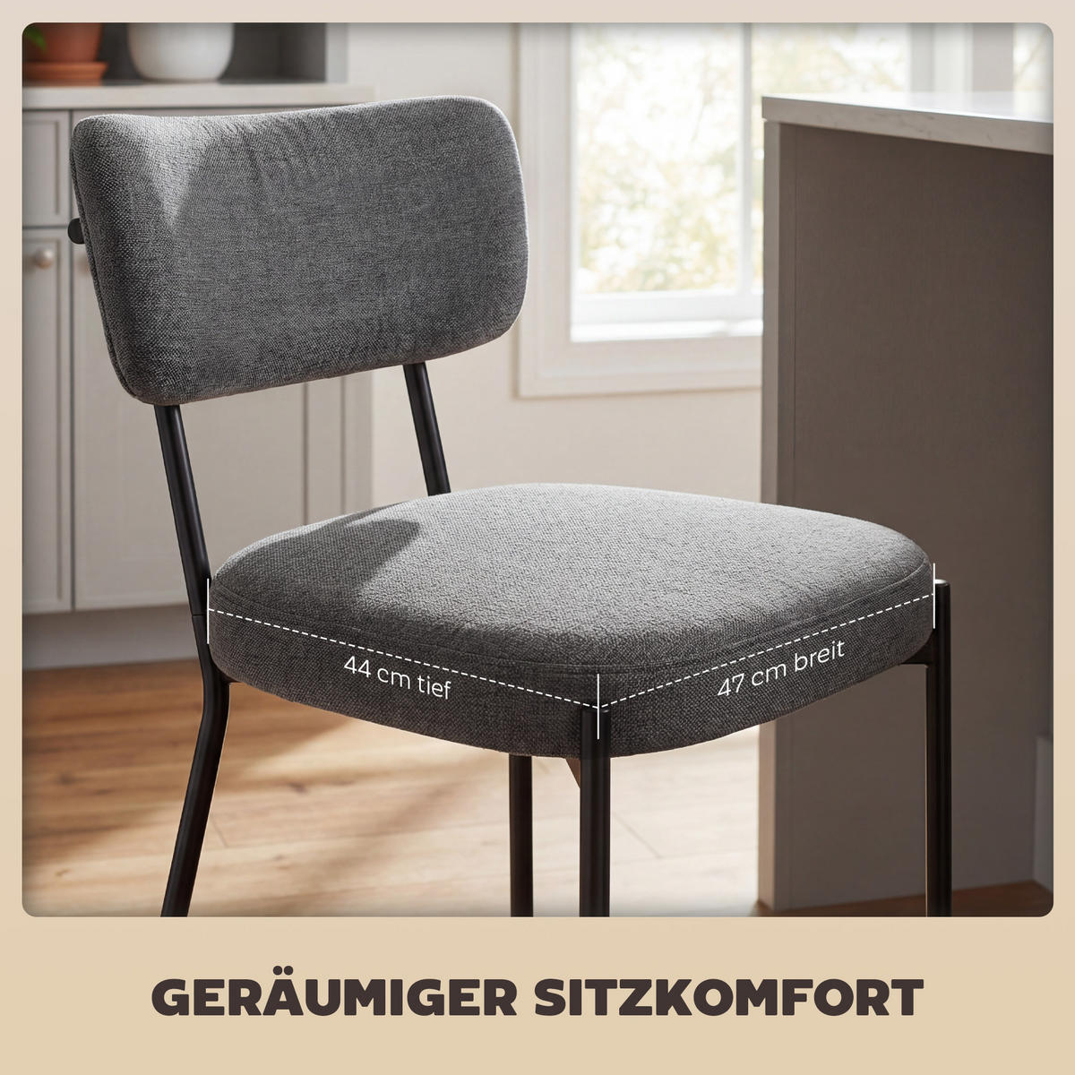 BARHOCKER 2er-Set DE-08043 mit geschwungener Rückenlehne Grau - Grau, Metall (49/93/53cm) - ComfortXL