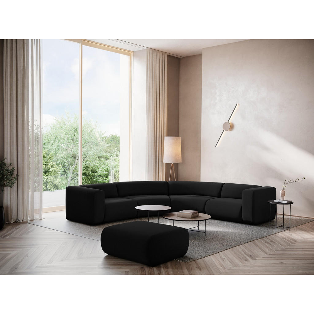 Thumbnail - Makamii Ecksofa, Schwarz, Textil, 5-Sitzer, Füllung: Schaumstoff, 318x318 cm, Made in EU, Wohnzimmer, Sofas & Couches, W...