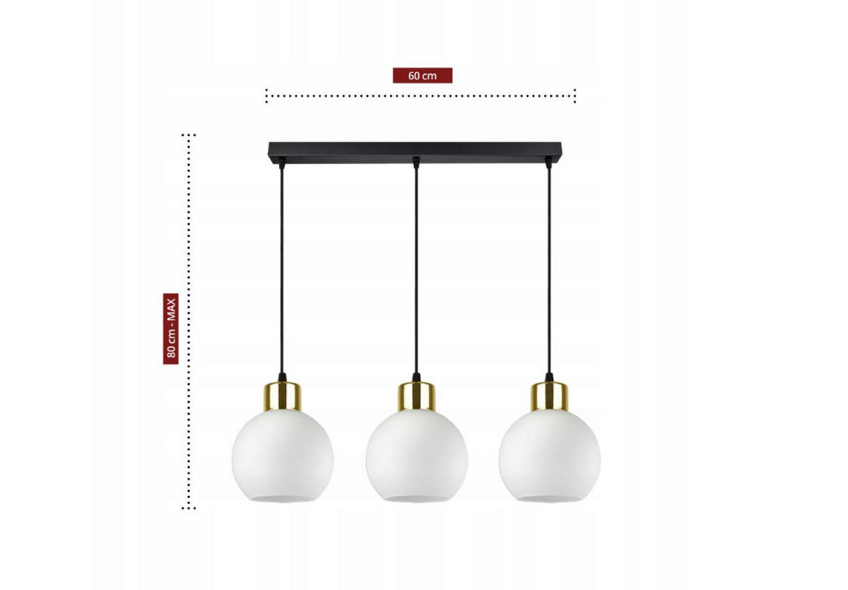 PENDELLEUCHTE Milano Glas - Goldfarben/Schwarz, Glas/Metall (14/55/80cm) - kiki design