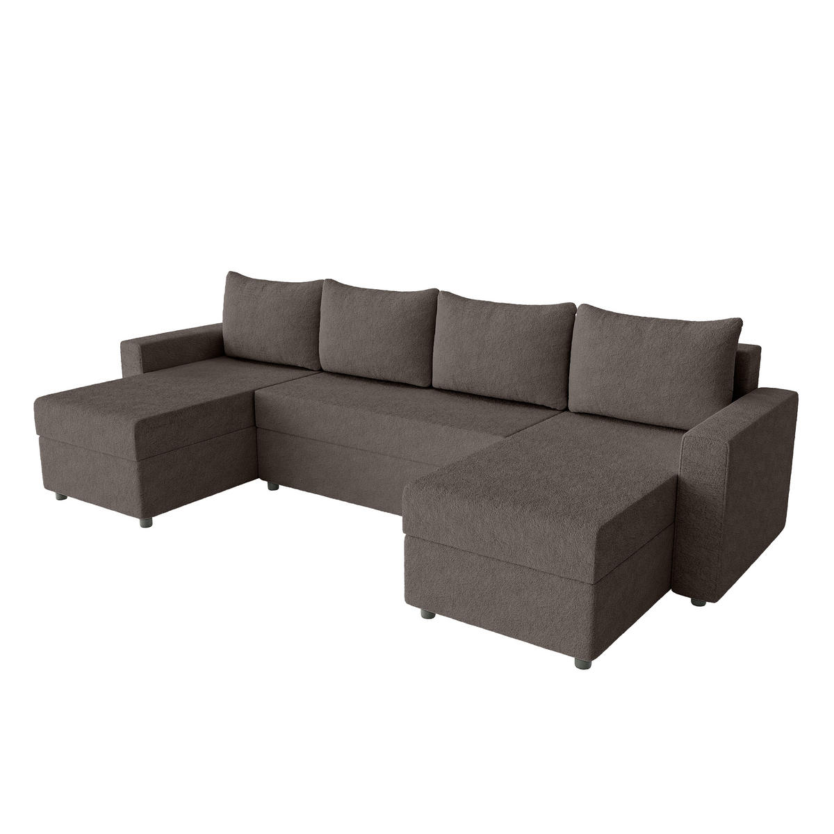 WOHNLANDSCHAFT Goka Lux U mit Schlaffunktion, Braun - Braun, Textil (298/72/146cm) - Fedve