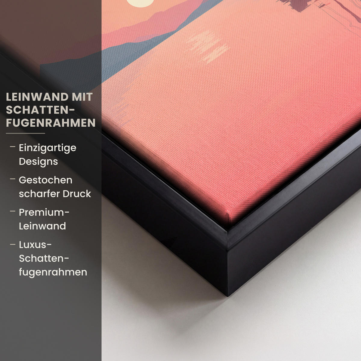 LEINWAND Bilder mit Rahmen - Segelboot - Rosa Meer - Sonnenuntergang - Berge - 20x30 - Rosa, Textil (20/30cm) - MuchoWow