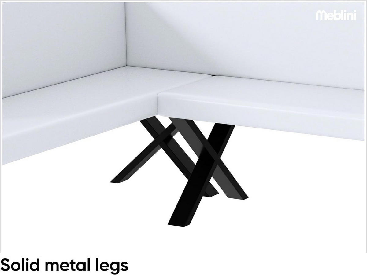 ECKBANK TONI_X - Weiß, Leder (142/196cm) - Meblini