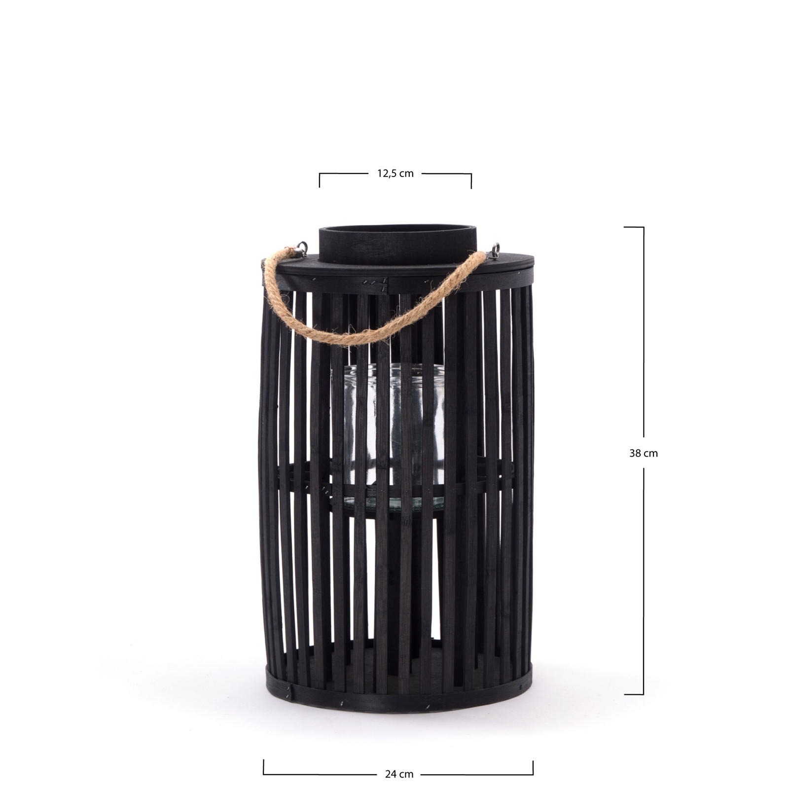 Thumbnail - Creedwood Laterne, Schwarz, Holz, 24x40x24 cm, Dekoration, Windlichter & Laternen, Windlichter