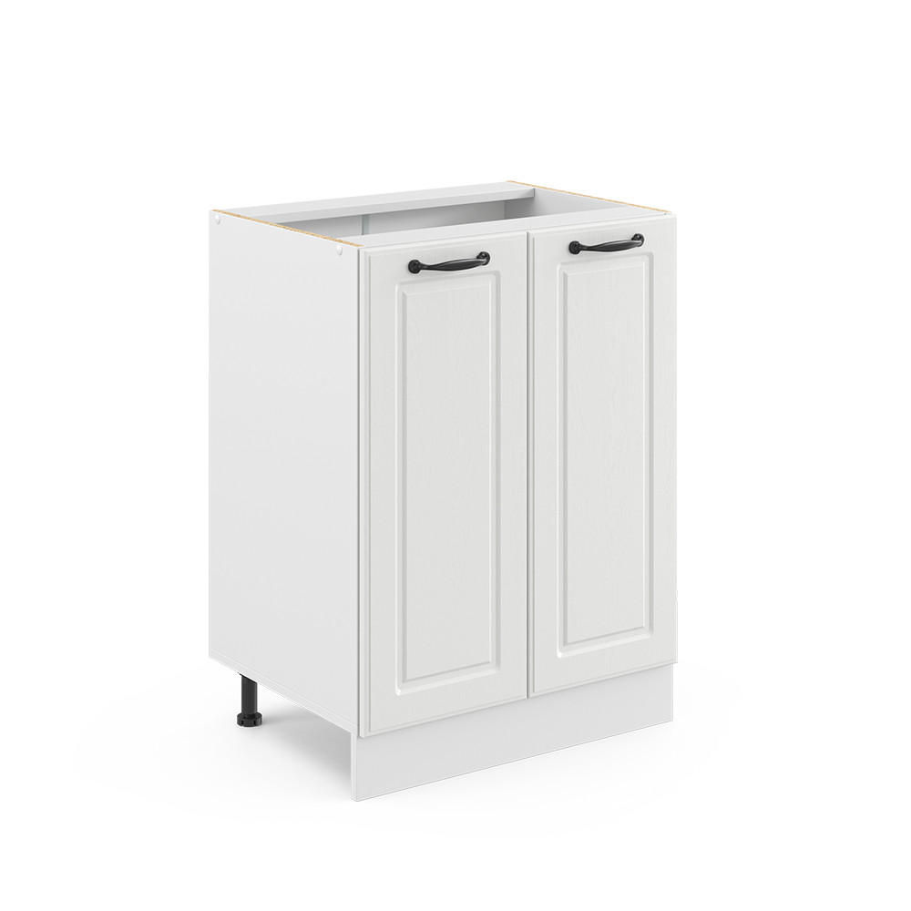 KÜCHENUNTERSCHRANK R-Line Weiß Landhaus 60 cm ohne AP - Creme/Weiß, Holzwerkstoff (60/81.6/46cm) - Vicco