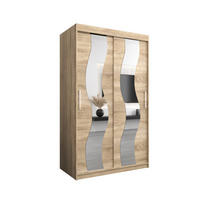 SCHWEBETÜRENSCHRANK 200/120/62 2-türig - Silberfarben/Sonoma Eiche, Holz/Kunststoff (120/200/62cm) - Abiks Möbel