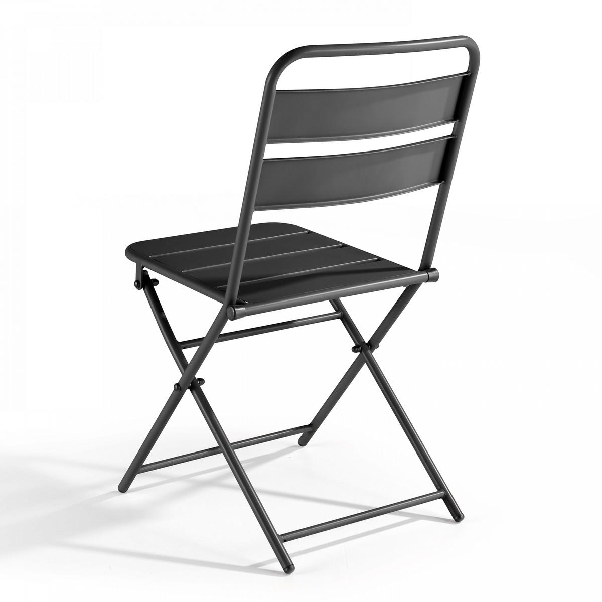 GARTENSET klappbar 3-tlg., Grau - Grau, Metall (70/70/72cm) - Oviala