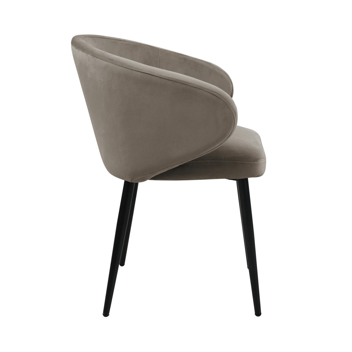 ESSZIMMERSTÜHLE AUDREY (2er Set) - Taupe/Schwarz, Textil/Metall (57/77/56cm) - SVITA