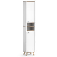 BADSCHRANK Senyo Weiß 30 x 174 cm - Weiß, Holzwerkstoff (30/174/30cm) - Vicco