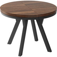 ESSTISCH Lume runder ausziehbarer, Arvadonna Chestnut 90-170/90/76 cm - Kastanienfarben/Schwarz, Holz/Holzwerkstoff (90/90/76cm) - WFL GROUP