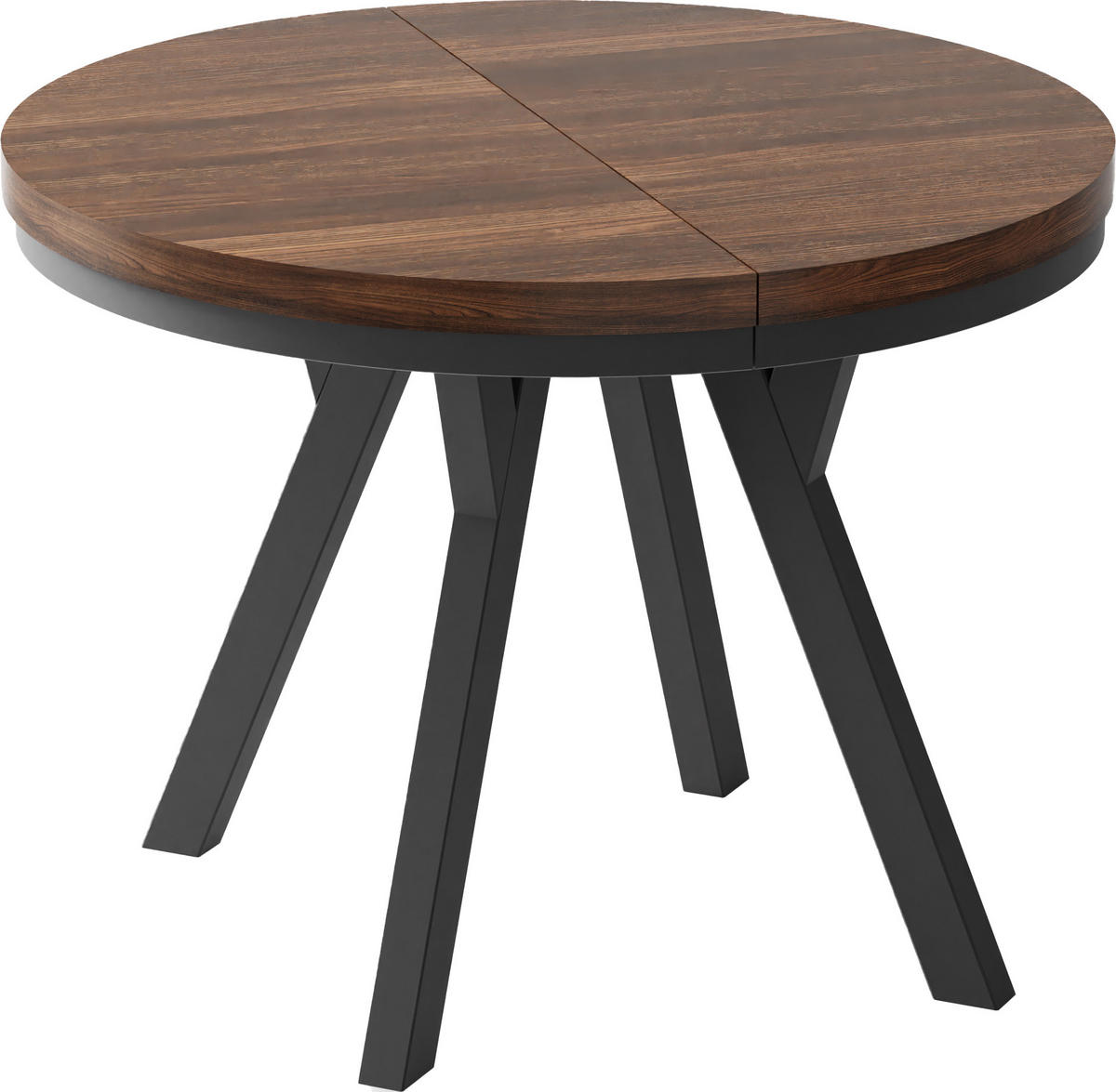 ESSTISCH Lume runder ausziehbarer, Arvadonna Chestnut 90-170/90/76 cm - Kastanienfarben/Schwarz, Holz/Holzwerkstoff (90/90/76cm) - WFL GROUP