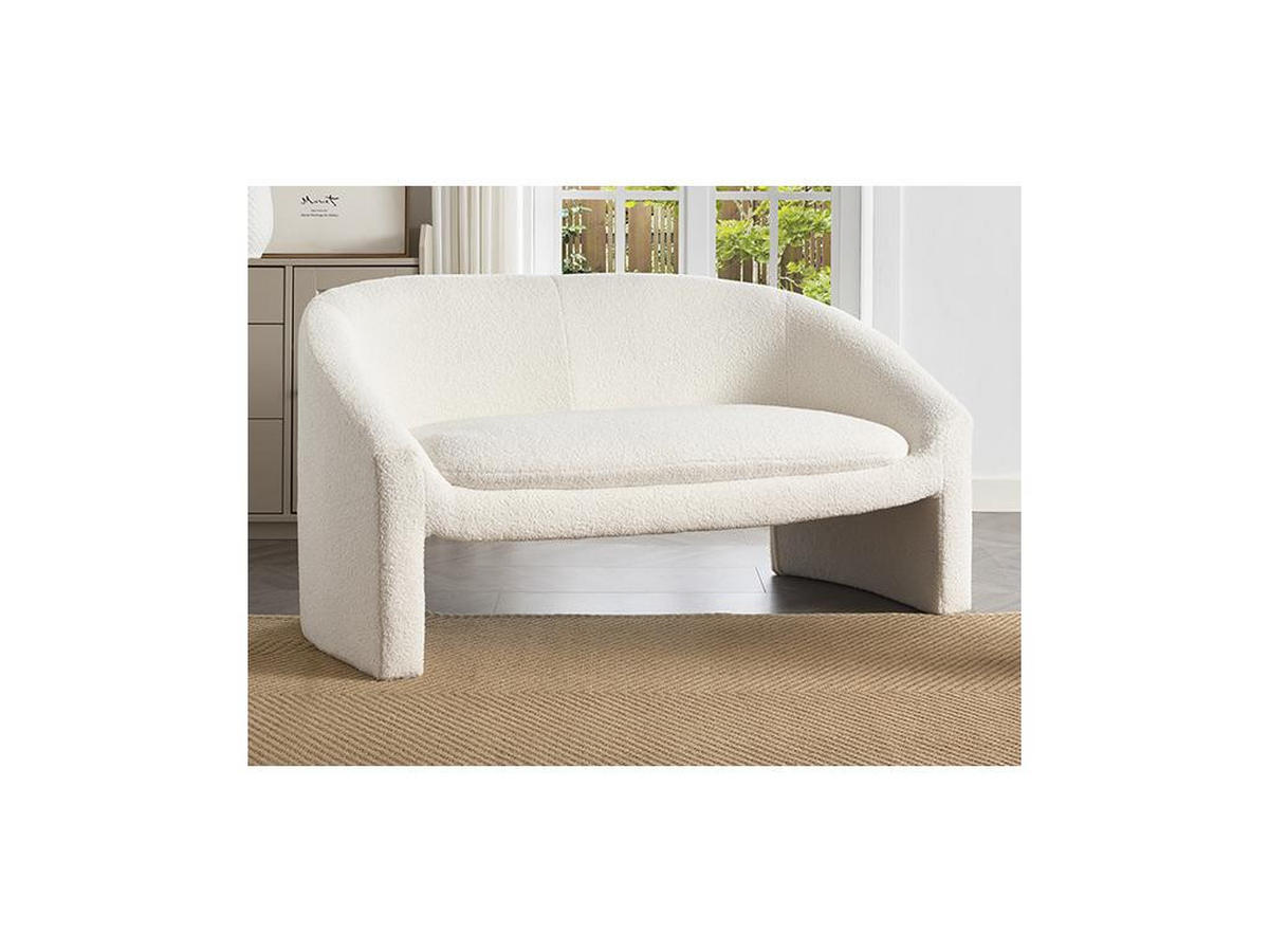 SOFAGARNITUR ohne Schlaffunktion - 3 -Sitzer - Polyester - weiß - OSSANA - Weiß, Textil (137/74/74cm) - Vente-Unique