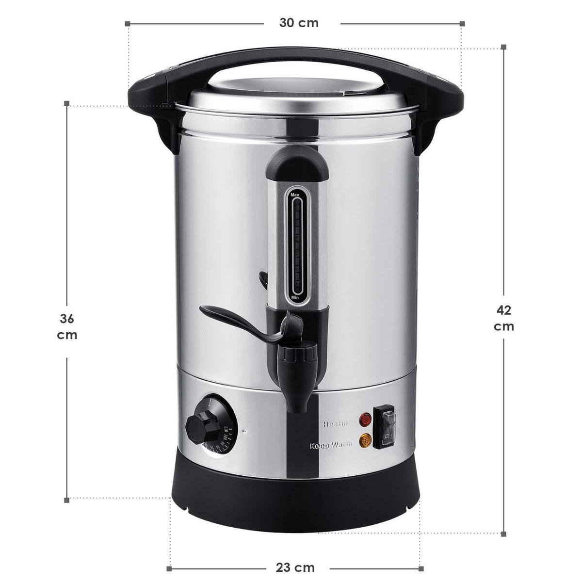 GLÜHWEINKOCHER Teramo 7 L - Silberfarben, Metall (30/42/23cm) - Juskys