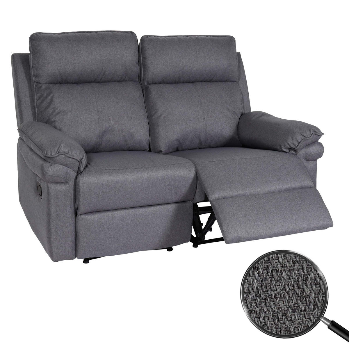 2ER-KINOSESSEL Grau - Grau, Textil (150/106/164cm) - MCW