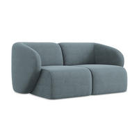 2-SITZER-SOFA Bouclé Stoff Blau - Blaugrau/Schwarz, Holzwerkstoff/Kunststoff (174/75/94cm) - LaMiaSofa