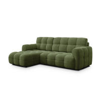 ECKSOFA MELLOW 3-Sitzer, olive - Schwarz/Grün, Holz/Textil (232/156cm) - Courtois Laville
