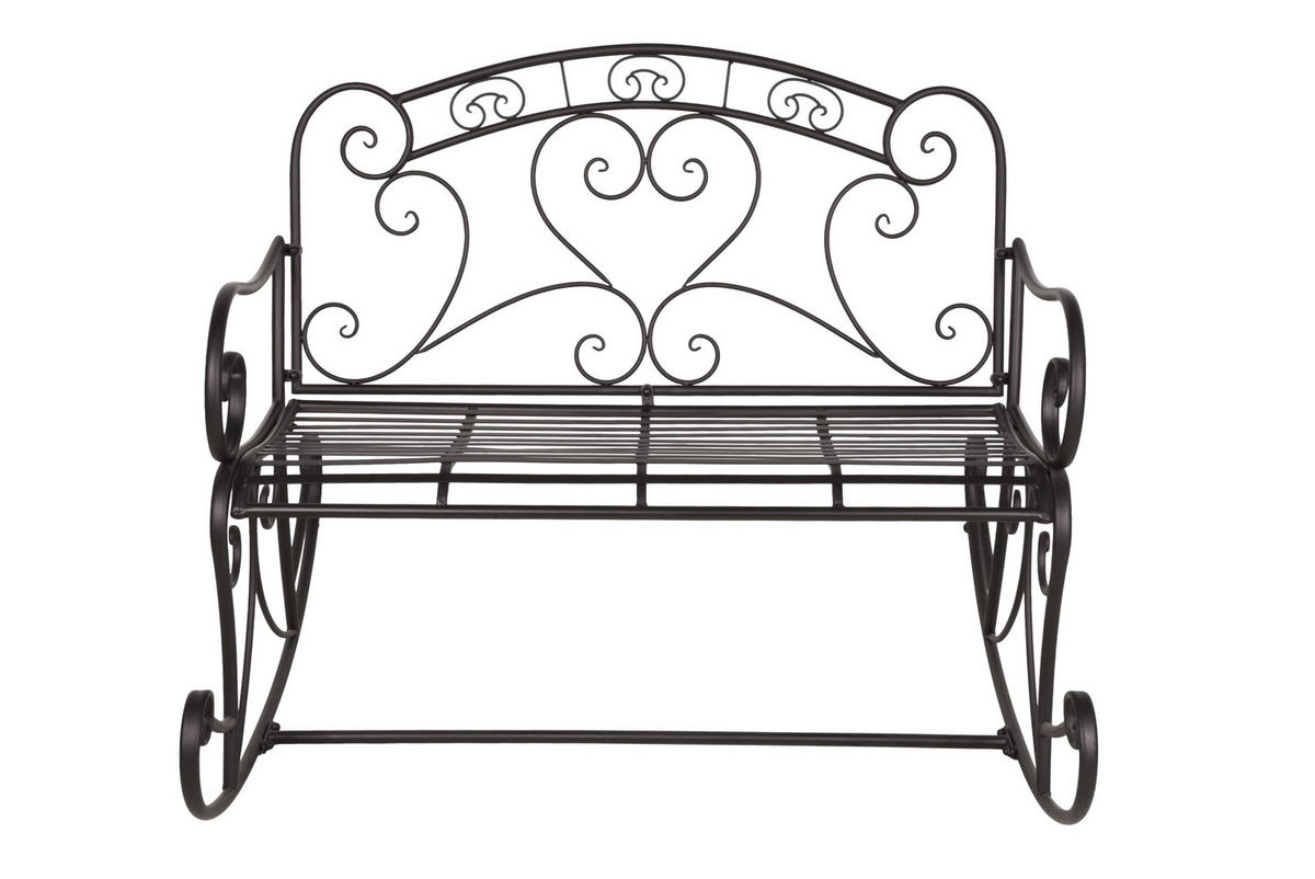 SCHAUKELBANK Lagos Mattschwarz Stahl Gartenbank Metallbank - Schwarz, Metall (110/94/101cm) - DELUKE