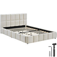 POLSTERBETT Shirley, Belastbarkeit 250 kg, Teddy creme - Creme, Holz (180/200cm) - tectake