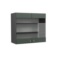 KÜCHENGLASSCHRANK Fame-Line Grün-Gold Landhaus 80 cm - Anthrazit/Grün, Holzwerkstoff (80/72/34.1cm) - Vicco