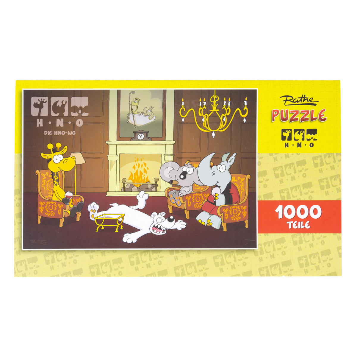 PUZZLE Ralph Ruthe Die HNO-WG Cartoon 1000 Teile - Multicolor, Karton (25.5/20.5cm) - United Labels