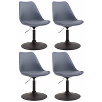 DREHSTUHL 4er Set Kunststoff grau - Schwarz/Grau, Kunststoff/Metall (48/76/57cm) - CLP