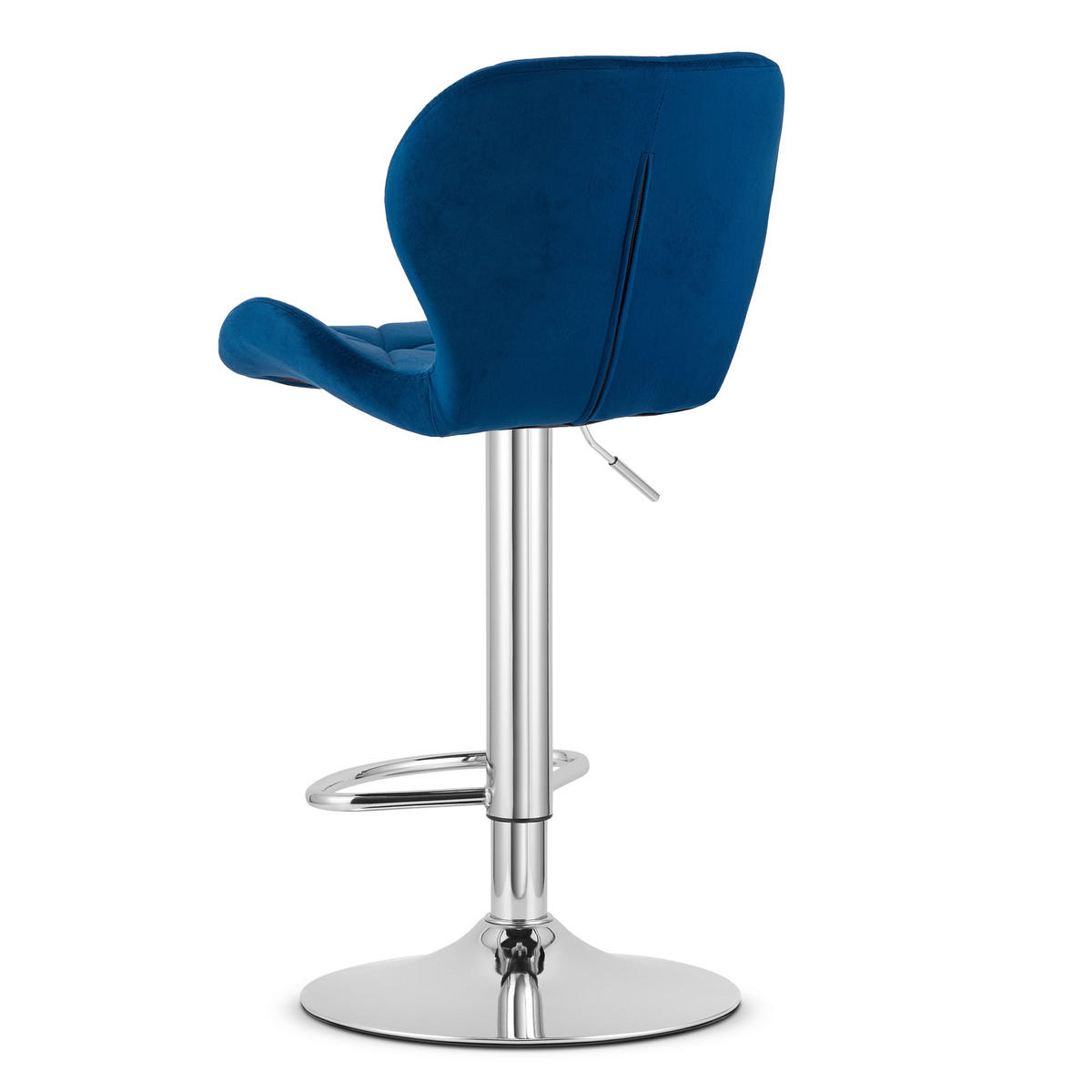 BARHOCKER WEST marineblauer Sitz, Chrombasis - Dunkelblau, Textil (46/111/48.5cm) - Valora